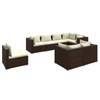 vidaXL 8-delige Loungeset met kussens poly rattan bruin