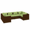 vidaXL 6-delige Loungeset met kussens poly rattan bruin