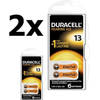 12 Stuks ( 2 Blister a 6st) Duracell Hearing Aid DA13 1.45V Gehoorapparaat batterijen