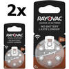 12 Stuks (2 Blister a 6st) Rayovac Acoustic HA312 / 312 / PR41 / ZL3 180mAh 1.4V gehoorapparaat batterij