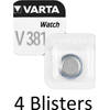 4 Stuks (4 Blisters a 1 st) Varta V381 Zilveroxide 1.55V niet-oplaadbare batterij