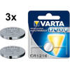3 Stuks - Varta Professional Electronics CR1216 6216 25mAh 3V knoopcel batterij
