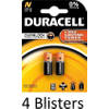 8 Stuks (4 Blisters a 2 st) Duracell Batterij N/Mn9100 1.5V