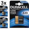 3 Stuks - Duracell CRP2 / 223 / DL223 / EL223AP / CR-P2 6V Lithium batterij