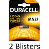 2 Stuks (2 Blisters a 1 st) Duracell MN27 - GP27A - A27 - L828 12V alkaline batterij