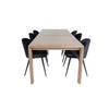 SliderOS eethoek eetkamertafel uitschuifbare tafel lengte cm 170 / 250 rokerig eik en 6 Velvet eetkamerstal velours