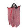 Horror hangdecoratie spook/geest pop rood 60 cm - Halloween poppen