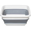 Afwasteil/afwasbak opvouwbaar wit/grijs vierkant 32 x 15 cm 8 liter van kunststof - Afwasbak