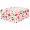 3x Rollen inpakpapier/cadeaupapier Kerst print wit/rood 2,5 x 0,7 meter 70 grams luxe kwaliteit - Cadeaupapier