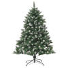 The Living Store Kerstboom Luxe - 150 cm - Groen/Wit - Met scharnierende constructie