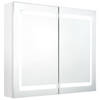 vidaXL Badkamerkast met spiegel en LED 80x12x68 cm glanzend wit