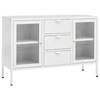 vidaXL Dressoir 105x35x70 cm staal en gehard glas wit