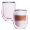 Roze Dubbelwandige Koffieglazen - Dubbelwandige Theeglazen - Cappuccino Glazen - 300ML - Set Van 2
