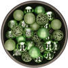 Kunststof kerstballen 37x stuks groen 6 cm - Kerstbal