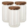 Set van 3x stuks glazen luxe keuken voorraadpot/voorraadbus 700 ml - Voorraadpot