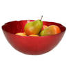 Decoratie schaal/fruitschaal van glas rood rond D28 x H11,5 cm - Schalen