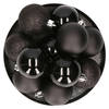 10x stuks kunststof kerstballen zwart 6 cm - Kerstbal