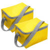 Set van 2x stuks kleine koeltas geel voor 6 blikjes met rits en draagband - Koeltas