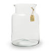 Transparante melkbus vaas van eco glas 19 x 25 cm - Vazen