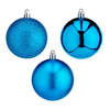 Krist+ Kerstballen - 20x st- helder blauw - kunststof - 7 cm - mat - glitter - glans - Kerstbal