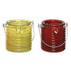 Citronella kaars - 2x - in windlicht - geel en rood - 20 branduren - citrusgeur - geurkaarsen