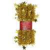 Cepawa Kerstslingers - met sterretjes - goud - 200 x 6,5 cm - kerstslingers/kerst guirlandes - Kerstslingers