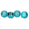 Atmosphera Kerstballen - 5ST - turquoise - glans en mat - 5 cm - kunststof - Kerstbal