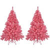 2x stuks kunst kerstbomen/kunstbomen roze 120 cm - Kunstkerstboom