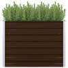 vidaXL Plantenbak verhoogd 100x100x77 cm gegalvaniseerd staal bruin