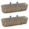 vidaXL Balkonbakken 2 st 60 cm wicker met PE-voering