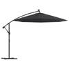 vidaXL Zweefparasol met LED-verlichting en stalen paal 300 cm zwart