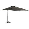 vidaXL Zweefparasol met paal en LED-verlichting 250 cm antracietkleur