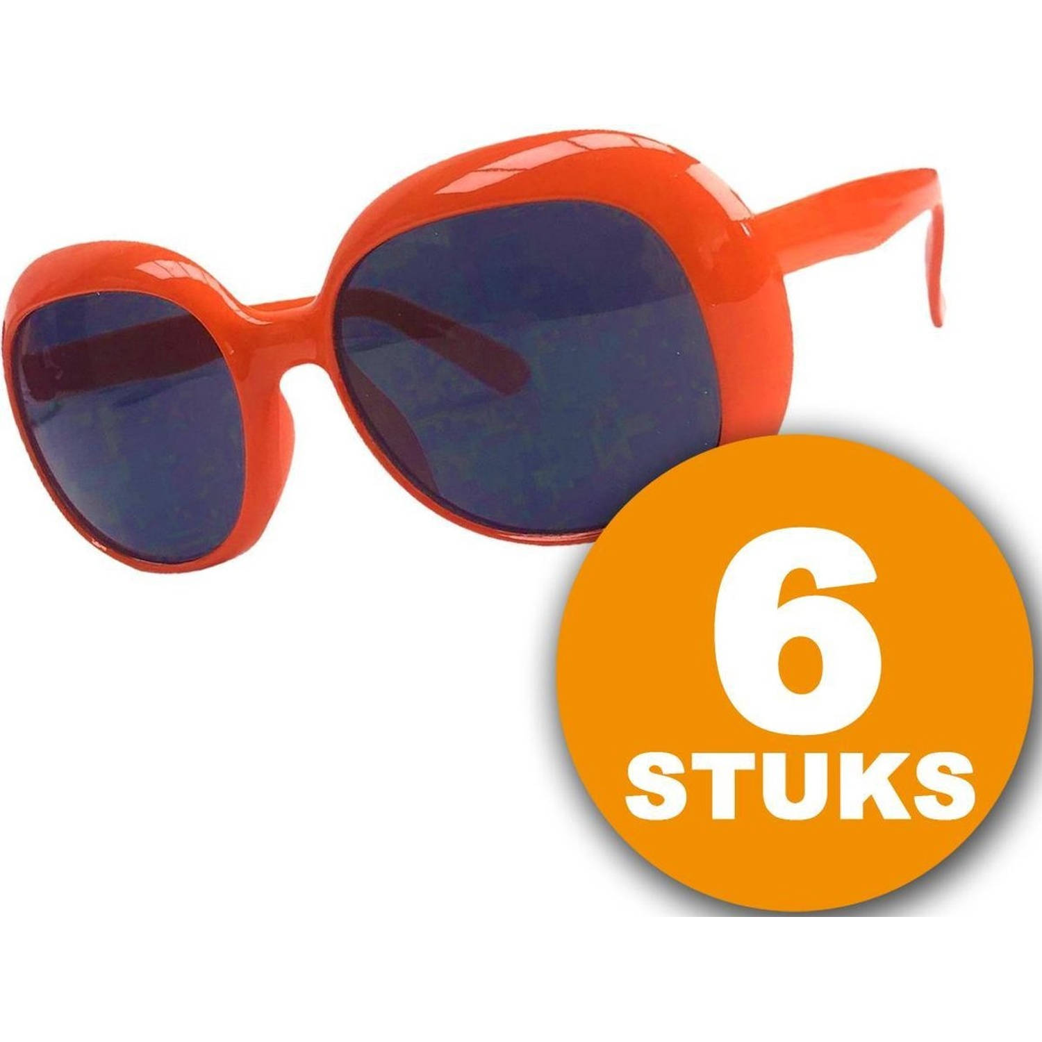 Oranje Feestbril | 6 stuks Oranje Bril Partybril "Julie" | Feestkleding EK/WK Voetbal | Oranje Versiering Versierpakket Nederlands Elftal Oranjepakket