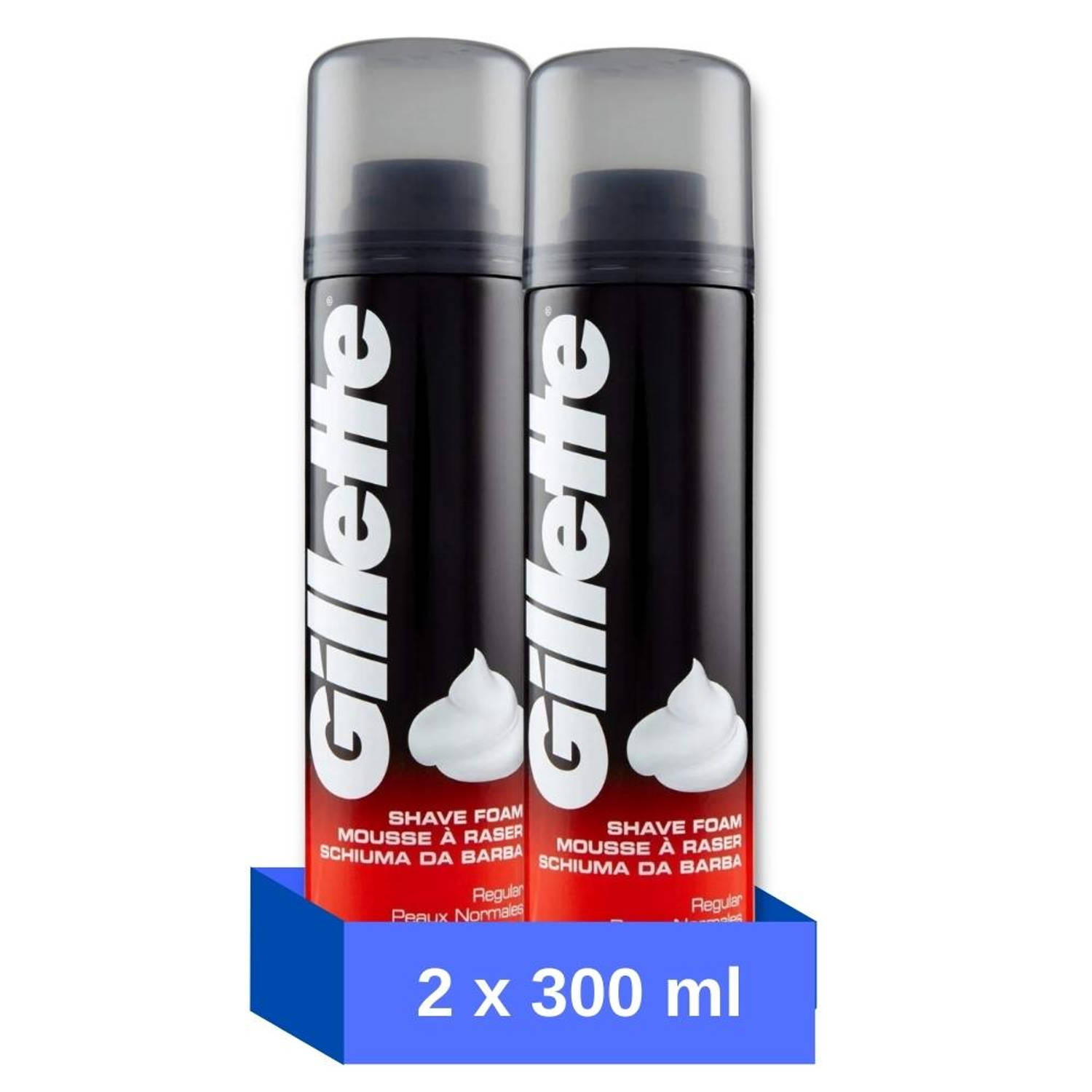 Gillette Basic Scheerschuim Regular - 300 ml - 2 stuks