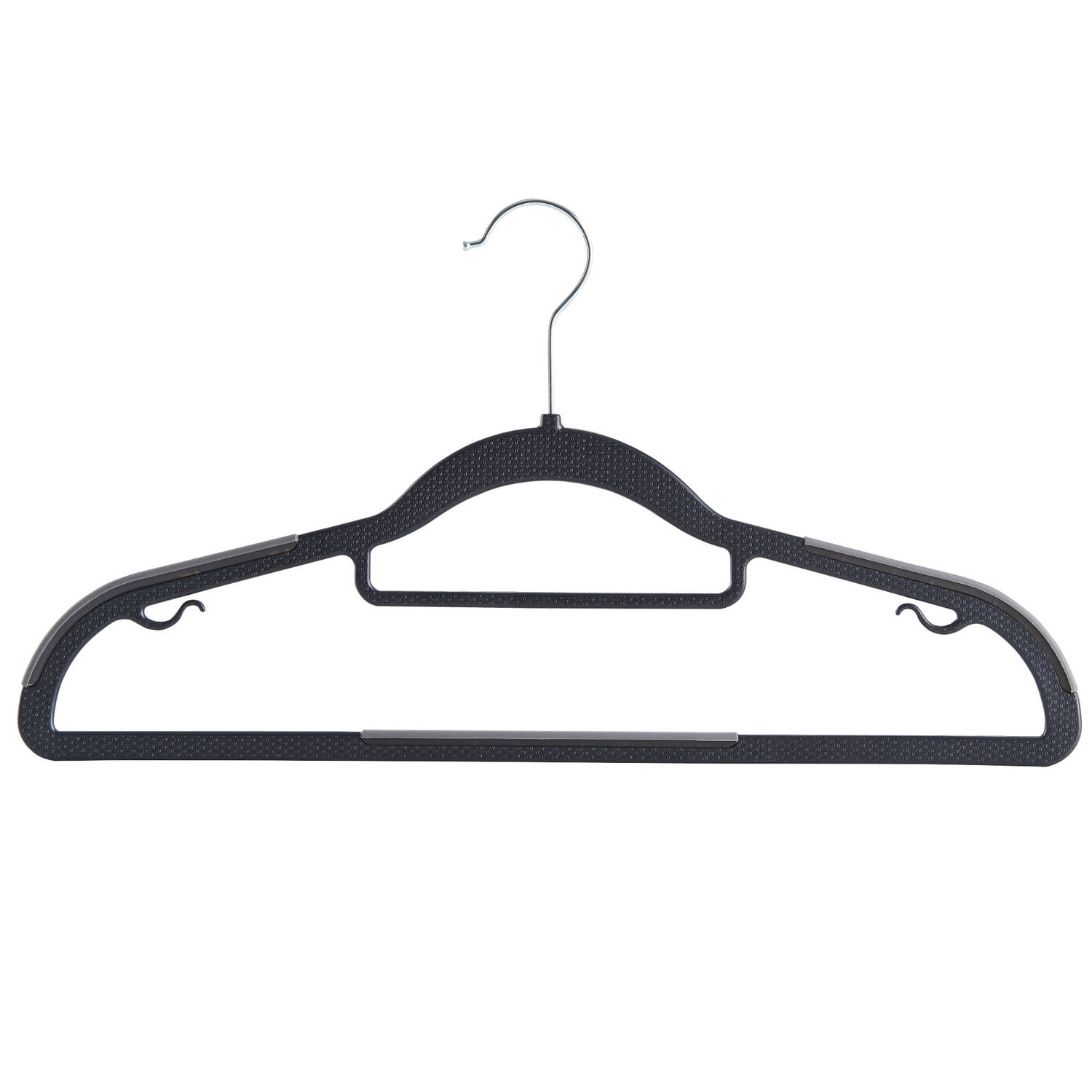 Zoekmachinemarketing Moedig aan shuttle Kunststof kledinghangers - antislip - met broeklat of roklat - zwart |  Blokker