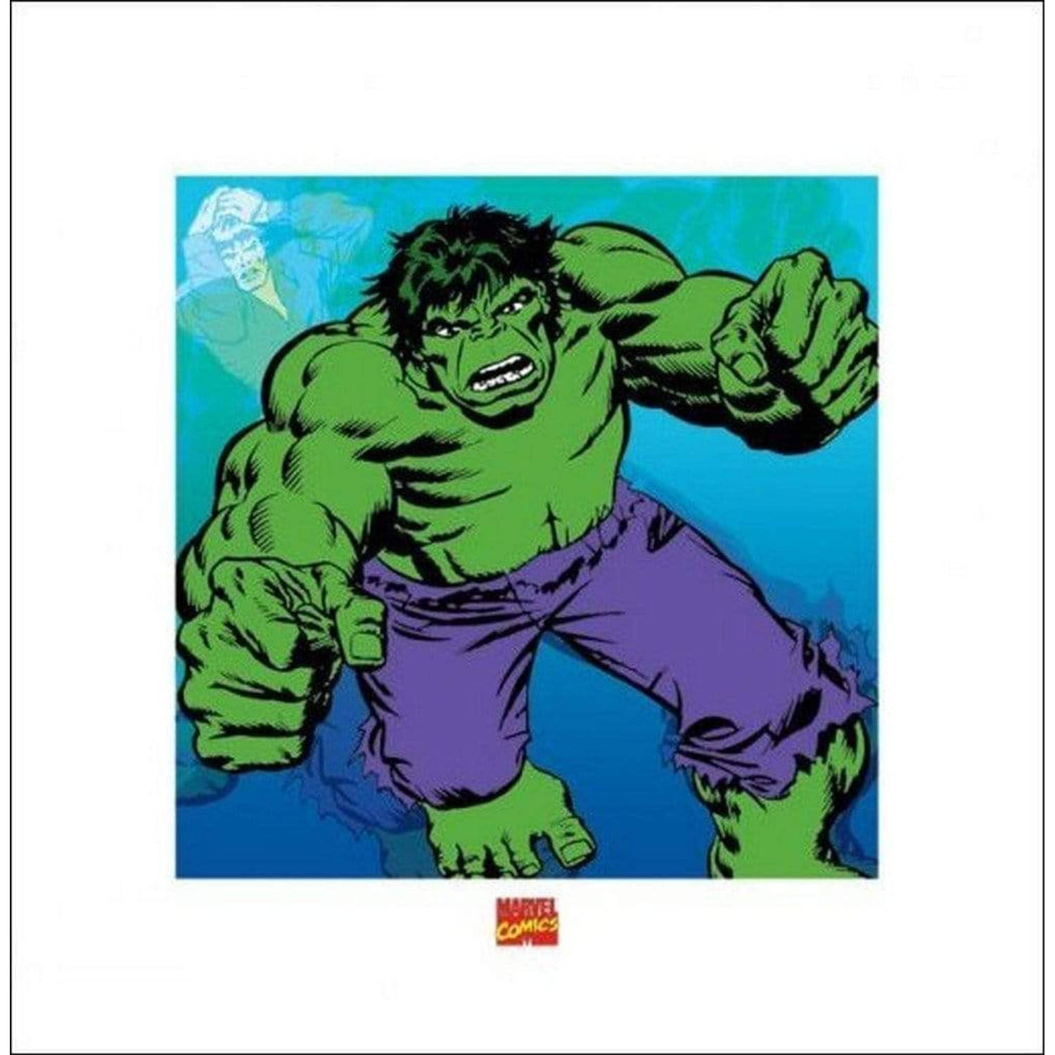 Kunstdruk Hulk Marvel Comics 40x40cm