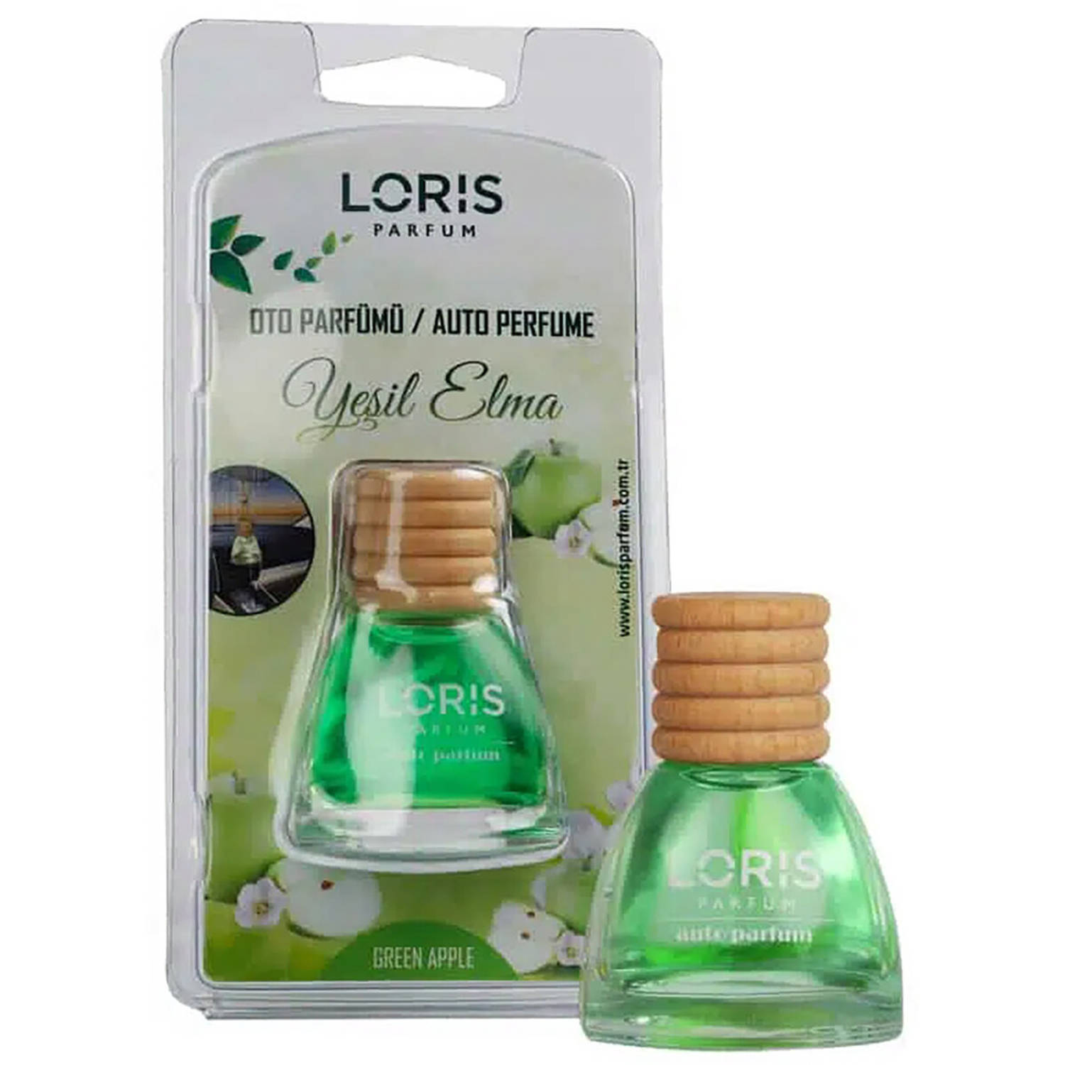 LORIS - Autoparfum - Autogeur - Auto Luchtverfrisser - Auto Geurverfrisser - Green Apple - 10ml