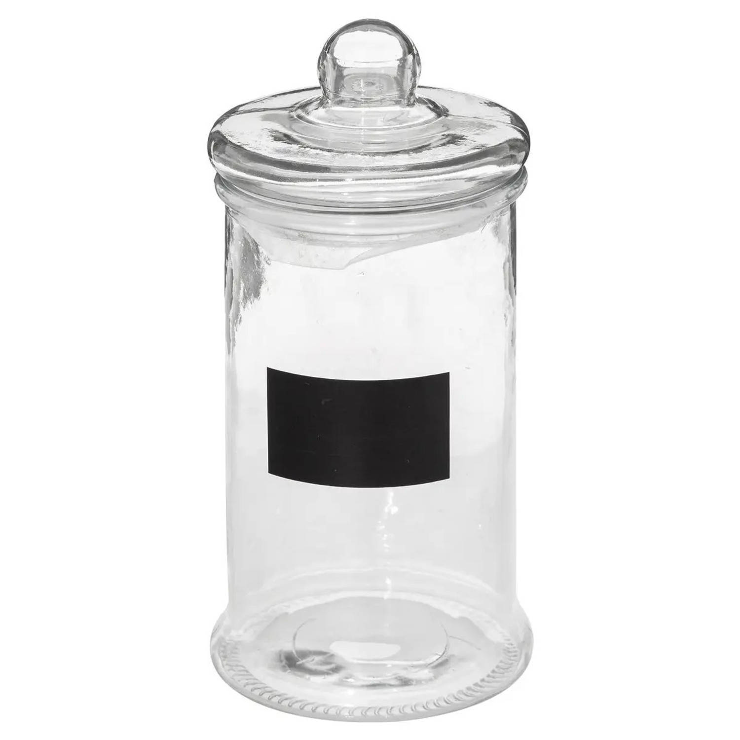 Snoeppot/voorraadpot 1,6L glas met deksel en krijtvlak - Voorraadpot