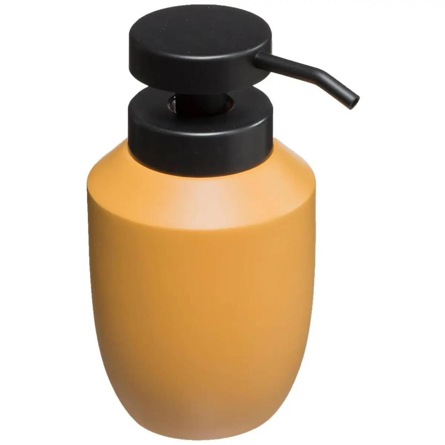 Zeeppompje/zeepdispenser van kunststeen - geel - 320 ml - Zeeppompjes