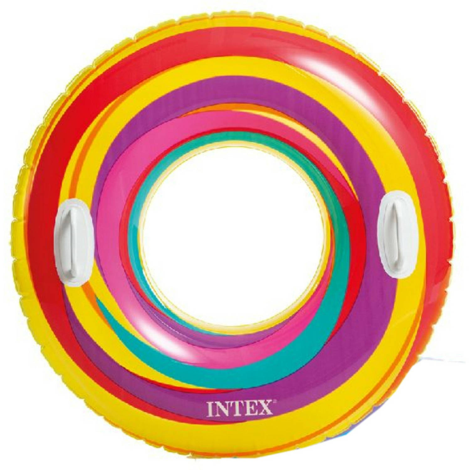 Intex Opblaasbare Gekleurde Zwemband-zwemring Ringenprint 91 Cm Zwembanden
