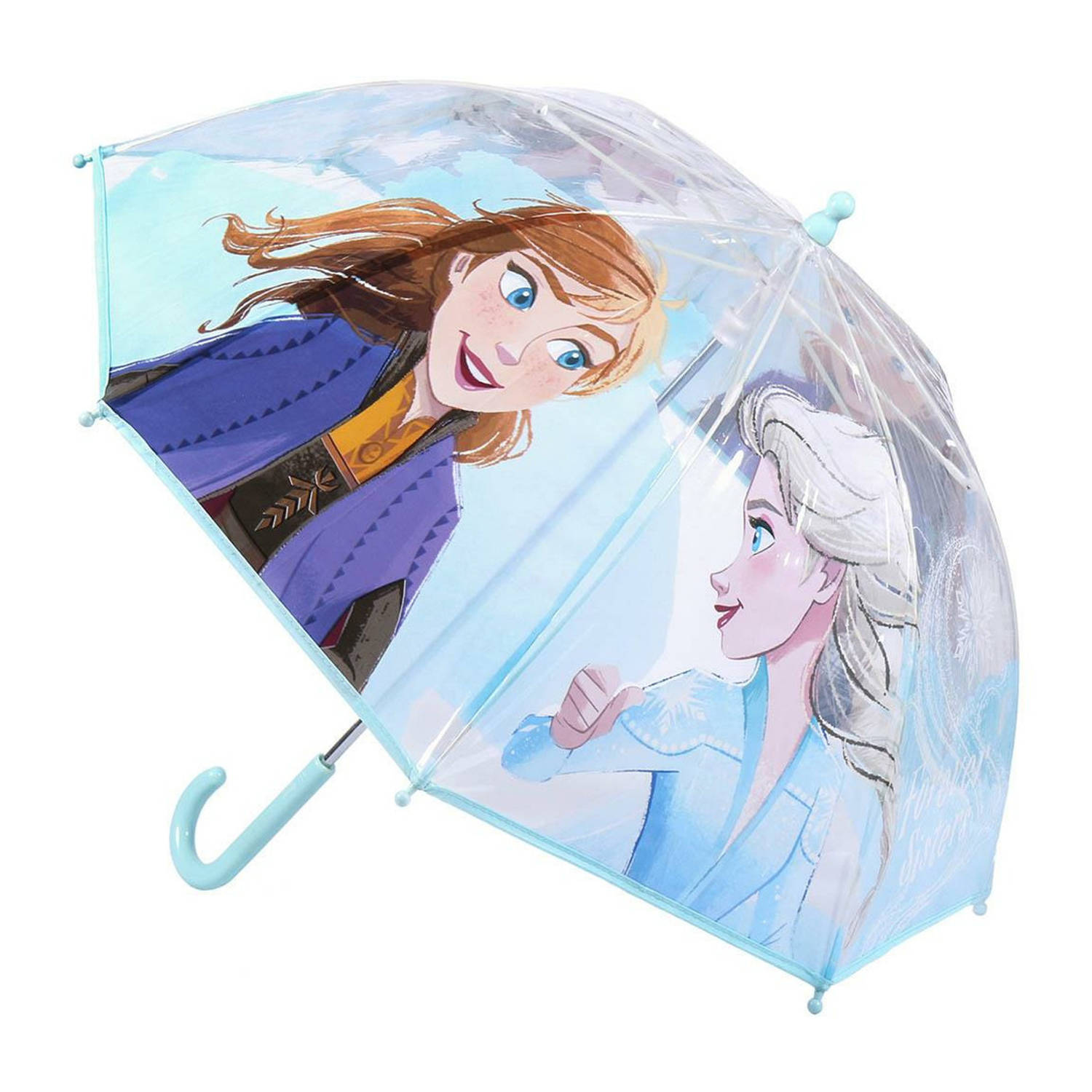 Disney Frozen 2 paraplu - blauw/transparant - voor kinderen - D71 cm - Paraplu&apos;s