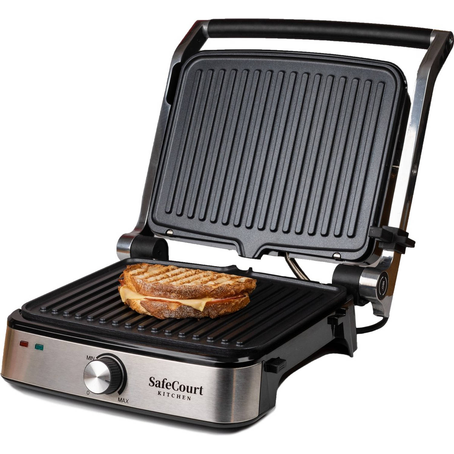 Safecourt Kitchen Contactgrill Compact Cg200 Tosti Apparaat Grill Apparaat Uitneembare Platen