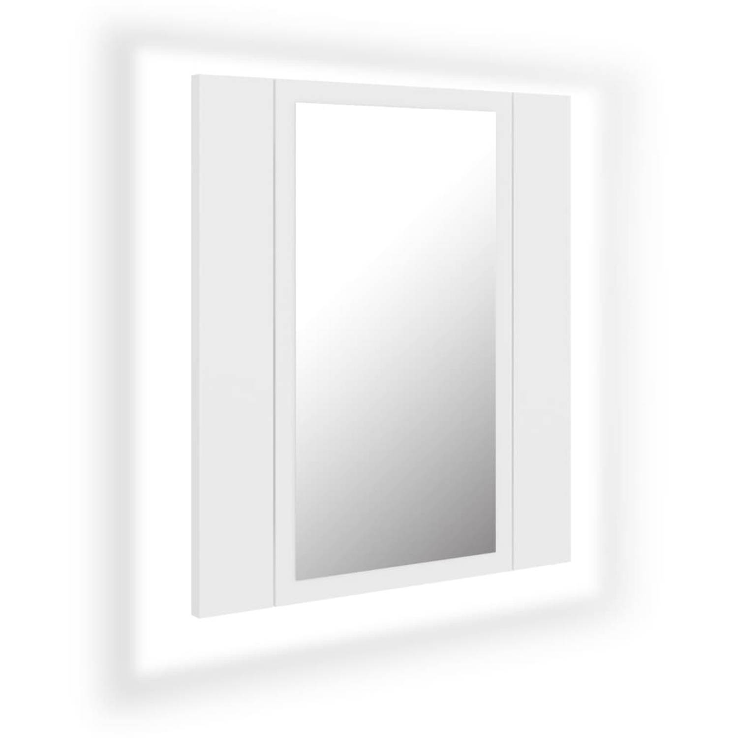 vidaXL Badkamerkast met spiegel en LED 40x12x45 cm wit