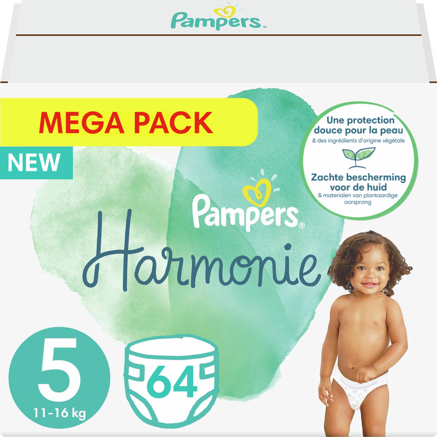 Pampers - Harmonie Pure - Maat 5 - Mega Pack - 64 luiers