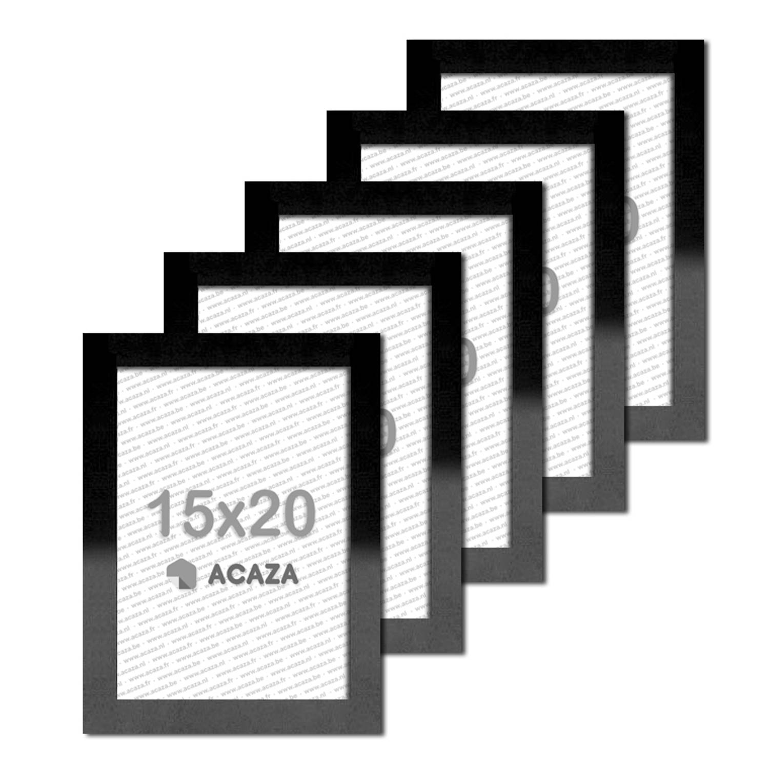 ACAZA Fotokader - Fotolijst -  Set van 5- 15x20cm - MDF hout- Zwart