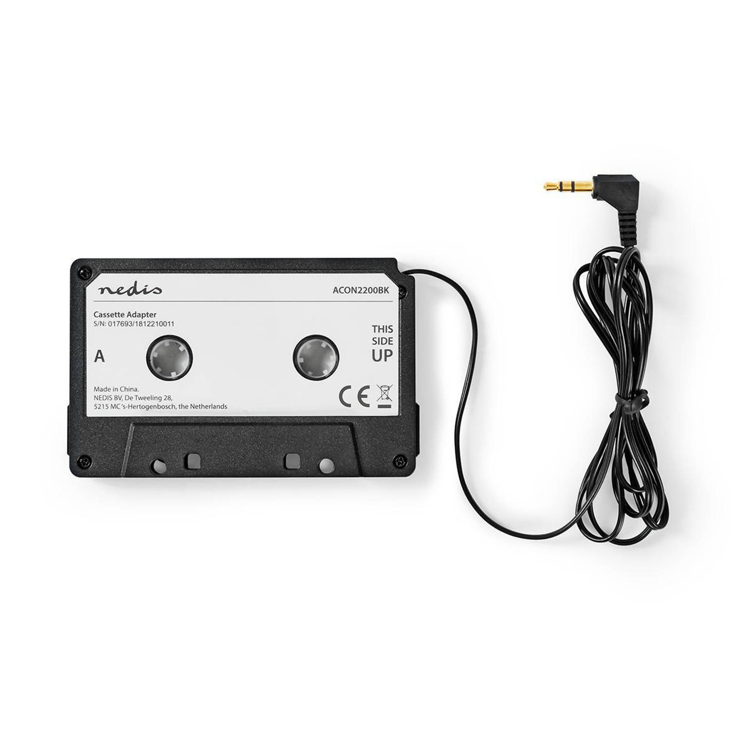 Cassette-adapter | 3,5 mm Mannelijk | Zwart