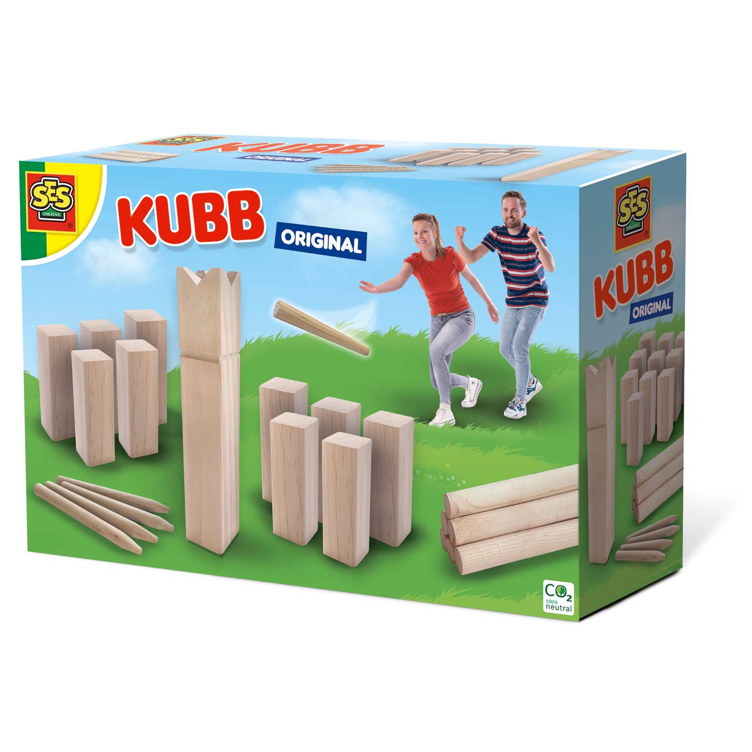 SES - Kubb original - echt houten onderdelen - in handige bewaartas