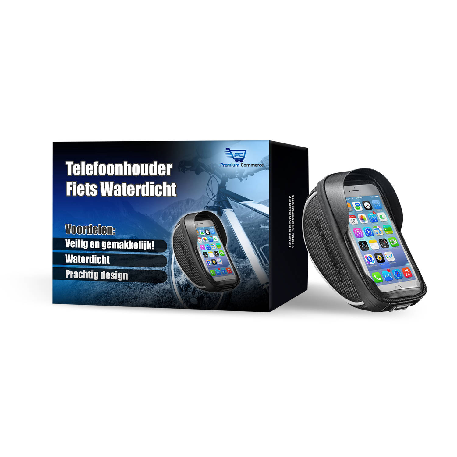 Gevoel achterzijde Ambacht Telefoonhouder Fiets Waterdicht - Smartphone Houder - GSM Houder -  Universeel - Incl. Opbergvak! | Blokker