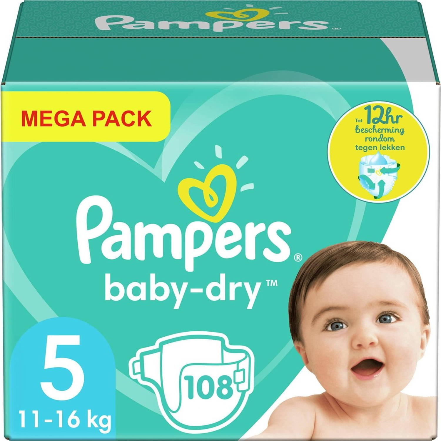 Pampers Baby Dry Maat 5 Mega Pack 108 Luiers