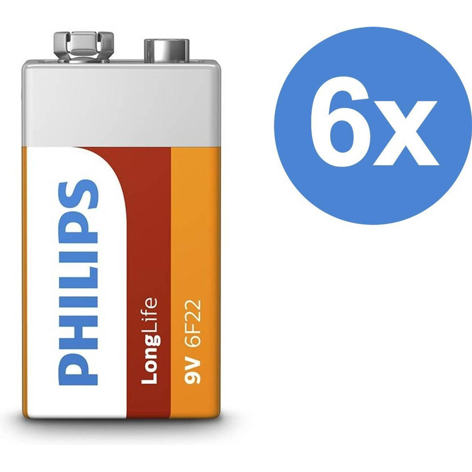 9V Batterijen - Zink - Voordeelverpakking 6 stuks